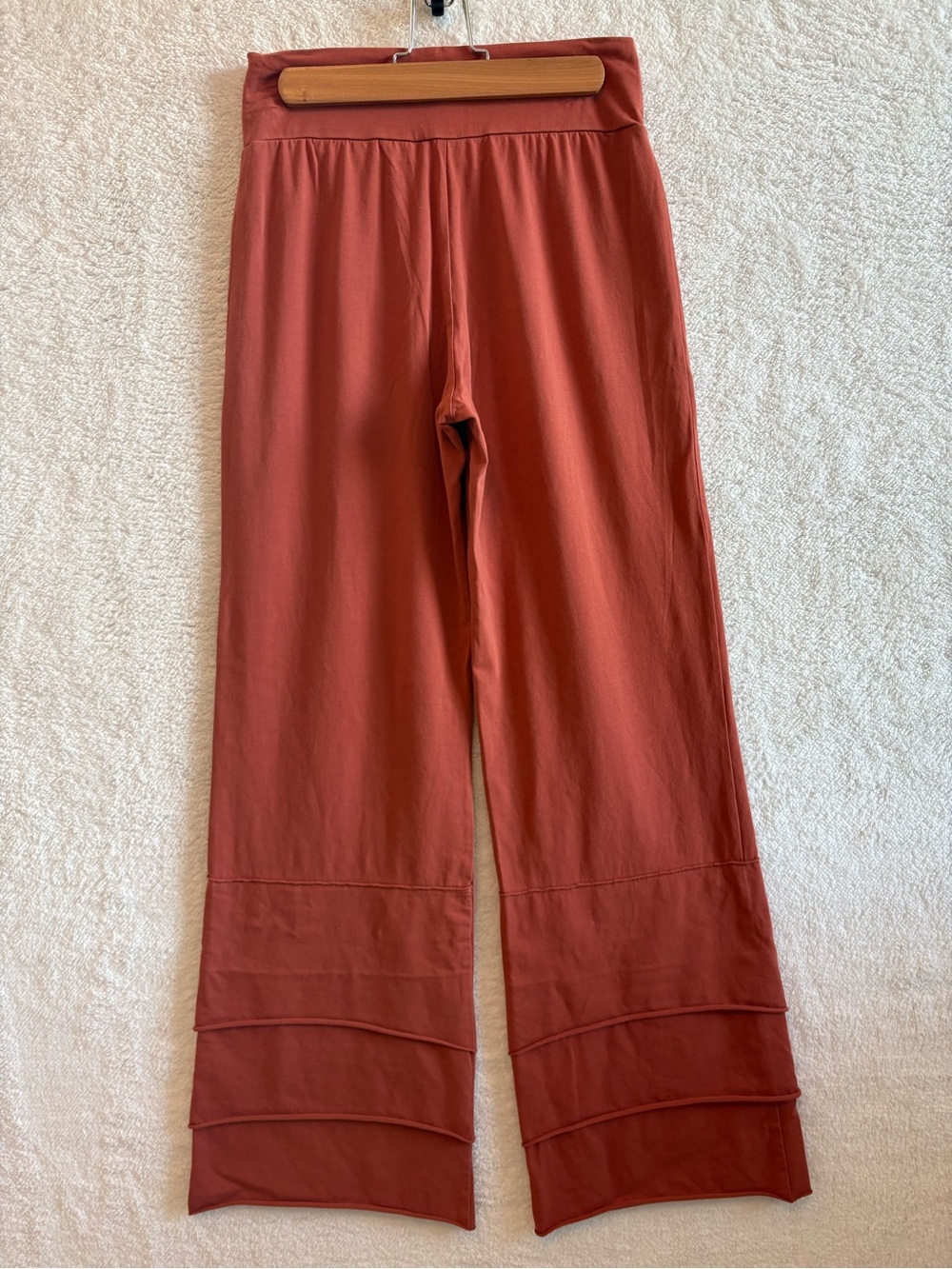 Matilda Jane Women’s Finn Pants Tiered Ruffle Wide Leg Terracotta Size Medium - Picture 4 of 9